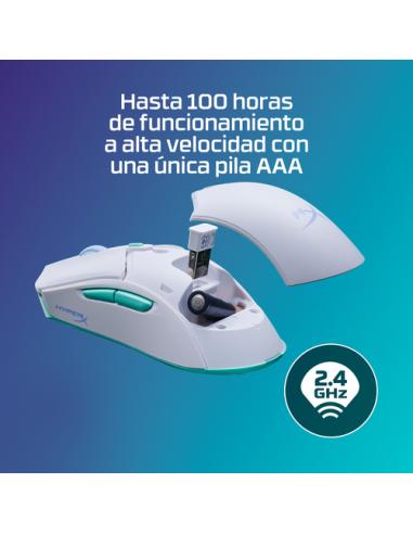 HyperX Pulsefire Haste 2 Core inalámbricos: ratón gaming (blanco/verde/púrpura)