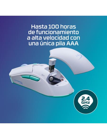 HyperX Pulsefire Haste 2 Core inalámbricos: ratón gaming (blanco/verde/púrpura)