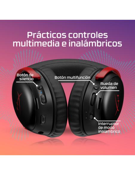 HyperX Auriculares inalámbricos Cloud III S: auriculares gaming (color negro-rojo)