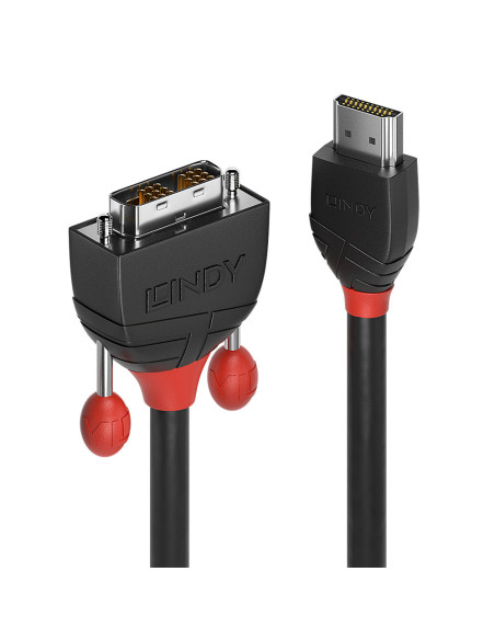 Lindy 36271 adaptador de cable de vídeo 1 m HDMI tipo A (Estándar) DVI-D Negro
