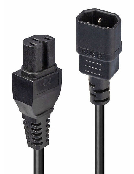 Lindy 30314 cable de transmisión Negro 2 m C14 acoplador C15 acoplador
