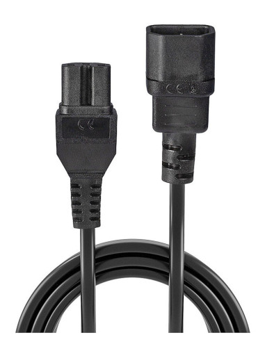 Lindy 30314 cable de transmisión Negro 2 m C14 acoplador C15 acoplador