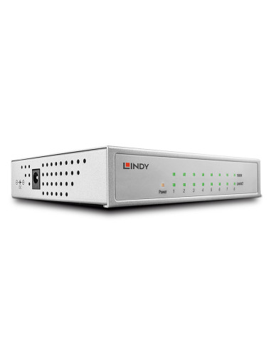 Lindy 25045 switch Gestionado Gigabit Ethernet (10 100 1000) Energía sobre Ethernet (PoE) Plata