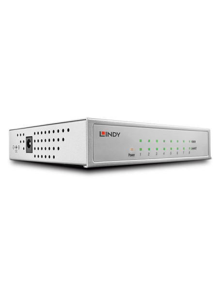 Lindy 25045 switch Gestionado Gigabit Ethernet (10 100 1000) Energía sobre Ethernet (PoE) Plata