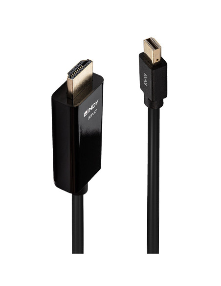 Lindy 36927 adaptador de cable de vídeo DisplayPort HDMI tipo A (Estándar) Negro
