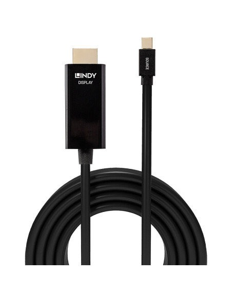Lindy 36927 adaptador de cable de vídeo DisplayPort HDMI tipo A (Estándar) Negro