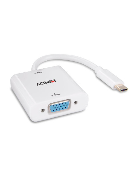 Lindy 43355 adaptador de cable de vídeo USB Tipo C VGA (D-Sub) Blanco