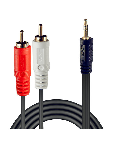 Lindy 35680 cable de audio 1 m 3,5mm 2 x RCA Negro