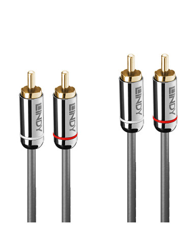 Lindy 35345 cable de audio 1 m 2 x RCA Antracita