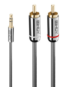Lindy 35333 cable de audio 1 m 3,5mm 2 x RCA Antracita