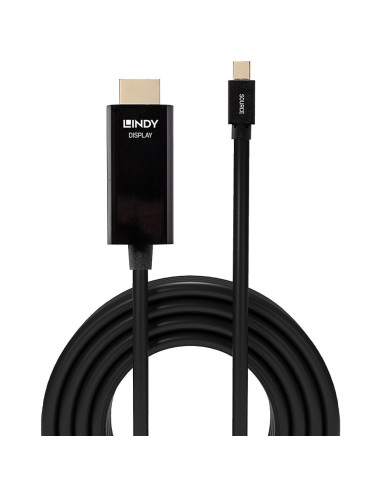Lindy 36928 adaptador de cable de vídeo 3 m Mini DisplayPort HDMI tipo A (Estándar) Negro