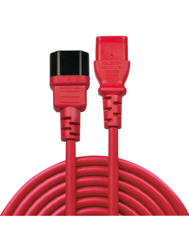 Lindy 30477 cable de transmisión Negro, Rojo 1 m C14 acoplador C13 acoplador