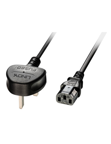Lindy 30434 cable de transmisión Negro 3 m Enchufe tipo G C13 acoplador
