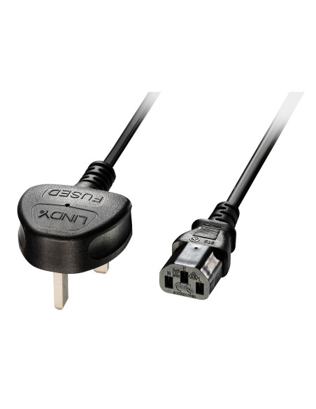 Lindy 30434 cable de transmisión Negro 3 m Enchufe tipo G C13 acoplador