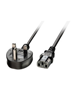 Lindy 30434 cable de transmisión Negro 3 m Enchufe tipo G C13 acoplador 2