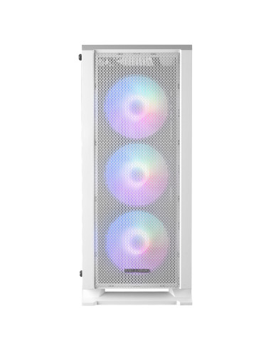Mars Gaming MC-C, Caja PC ATX, Panel Frontal Metal-Mesh, Cristal Templado, 3 Ventiladores Frontales FRGB 120mm, Blanco