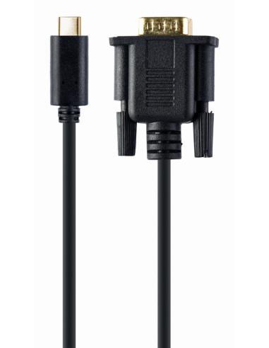Gembird A-CM-VGAM-01 adaptador de cable de vídeo 2 m USB C VGA (D-Sub) Negro