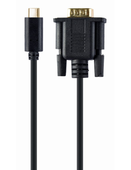 Gembird A-CM-VGAM-01 adaptador de cable de vídeo 2 m USB C VGA (D-Sub) Negro