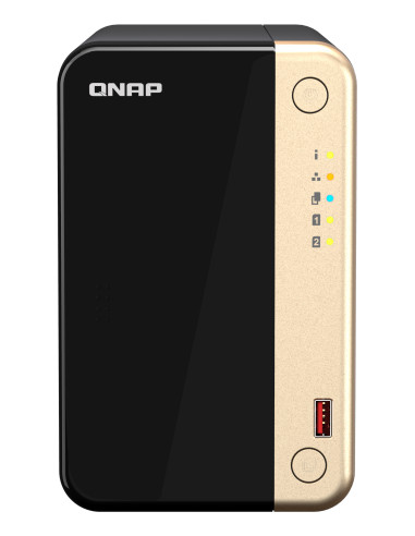 QNAP TS-264 NAS Torre Intel® Celeron® N5095 8 GB 0 TB QNAP QTS Negro, Oro