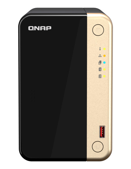 QNAP TS-264 NAS Torre Intel® Celeron® N5095 8 GB 0 TB QNAP QTS Negro, Oro