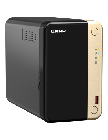QNAP TS-264 NAS Torre Intel® Celeron® N5095 8 GB 0 TB QNAP QTS Negro, Oro