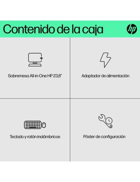 HP 24-cr0110ns AMD Ryzen™ 5 7520U 60,5 cm (23.8") 1920 x 1080 Pixeles PC todo en uno 16 GB LPDDR5-SDRAM 1 TB SSD FreeDOS Wi-Fi 6