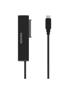AISENS Adaptador ASE-35C02B SATA a USB-C USB 3.0 USB3.1 GEN1 para Discos Duros 2.5" y 3.5" con Alimentador, Negro
