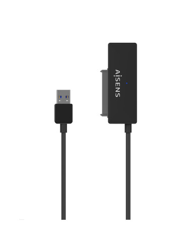 AISENS Adaptador ASE-35A01B SATA a USB-A USB 3.0 USB3.1 GEN1 para Discos Duros 2.5″ y 3.5″ con Alimentador, Negro