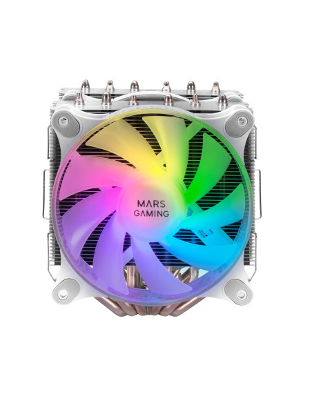 Mars Gaming Disipador CPU, Doble Torre Refrigeración, 6 Heatpipes HCT, TDP 300 W, 2 Ventiladores ARGB PWM 12 cm, MCPUXTW, Color