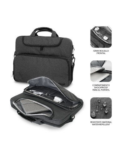 SUBBLIM Maletín Ordenador Air Padding Laptop bag 15,6" Gris Oscuro