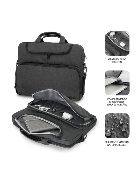 SUBBLIM Maletín Ordenador Air Padding Laptop bag 13,3-14" Gris Oscuro