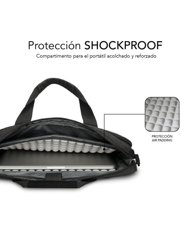 SUBBLIM Maletín Ordenador Air Padding Laptop bag 13,3-14" Gris Oscuro