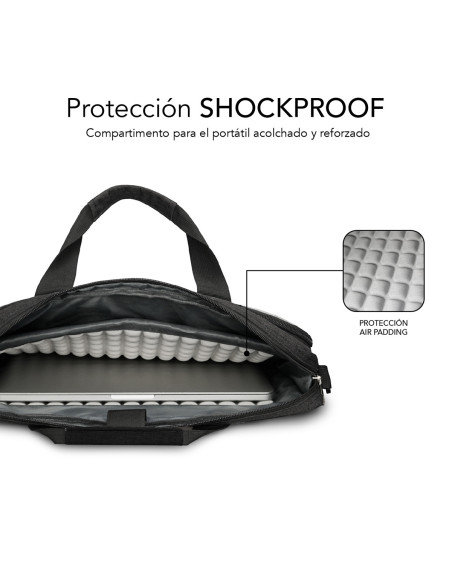 SUBBLIM Maletín Ordenador Air Padding Laptop bag 13,3-14" Gris Oscuro