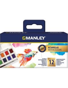 Manley Acuarela Estuche 12 colores con pincel