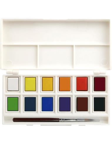Manley Acuarela Estuche 12 colores con pincel