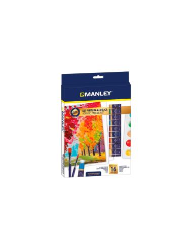 Manley Set Pintura Acrílica 16 piezas