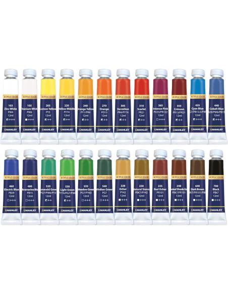 Manley Set Pinturas Acrílicas 24 Piezas