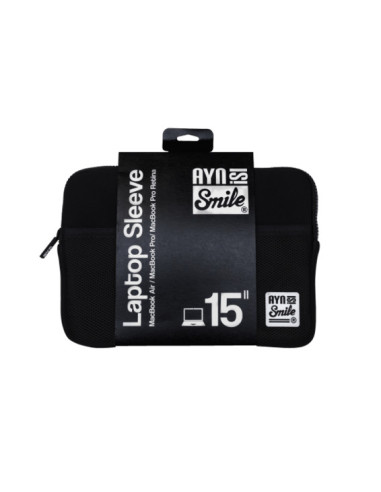 Smile Funda Sleeve para Portátil de 15 pulgadas Fitness de Neopreno color Negro