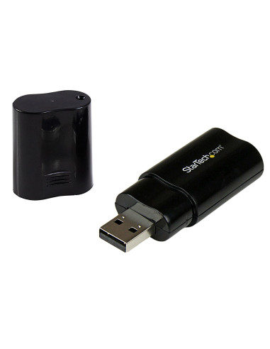 StarTech.com Tarjeta de Sonido Estéreo USB Externa Adaptador Conversor - Negro