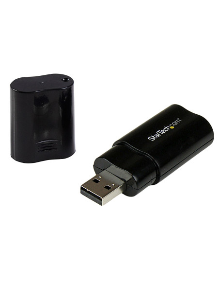 StarTech.com Tarjeta de Sonido Estéreo USB Externa Adaptador Conversor - Negro