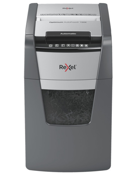 Rexel Optimum AutoFeed+ 130X triturador de papel Corte cruzado 55 dB 22 cm Negro, Plata