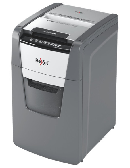 Rexel Optimum AutoFeed+ 130X triturador de papel Corte cruzado 55 dB 22 cm Negro, Plata