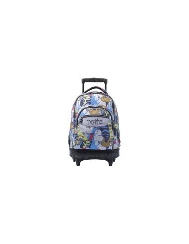 Totto Mochila Escolar con ruedas Renglones Lazel