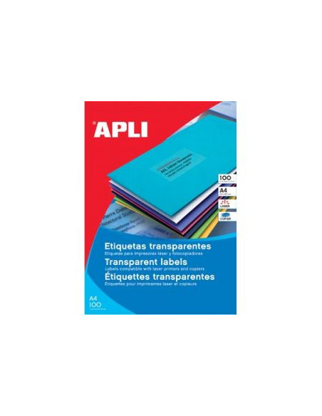 APLI SP-581225 Transparente Etiqueta para impresora autoadhesiva