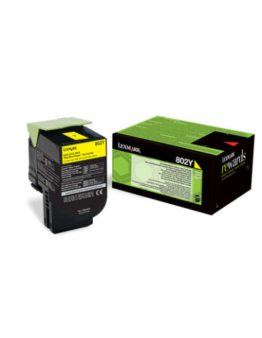Lexmark 802Y cartucho de tóner 1 pieza(s) Original Amarillo
