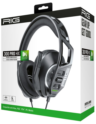 NACON RIG 300 PRO HX Auriculares Alámbrico Diadema Juego Negro