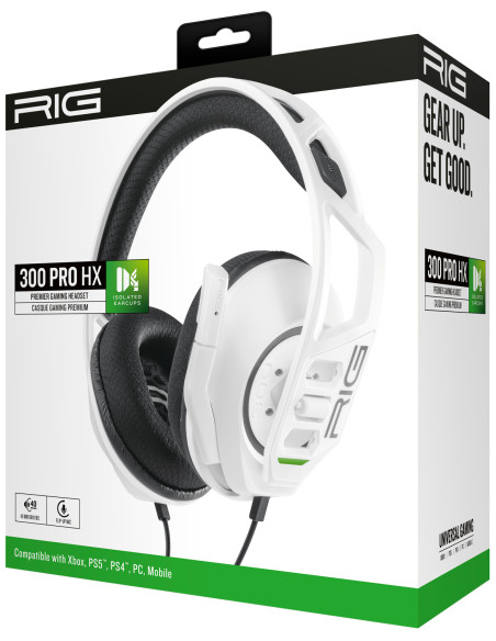 NACON RIG 300 PRO HX Auriculares Alámbrico Diadema Juego Blanco