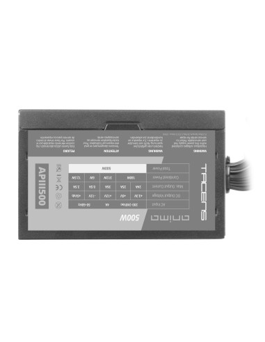Tacens Anima APIII500, Fuente Alimentación PC ATX 500W, Tecnología SMD 85% Bronze 12V, Ventilador Ultra-silencioso 12cm, Negro