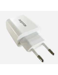 Approx CARGADOR USB DE VIAJE PARED 3.0 + CABLE TYPE-C 18W BLANCO Smartphone, Universal Corriente alterna, CC Carga rápida 2