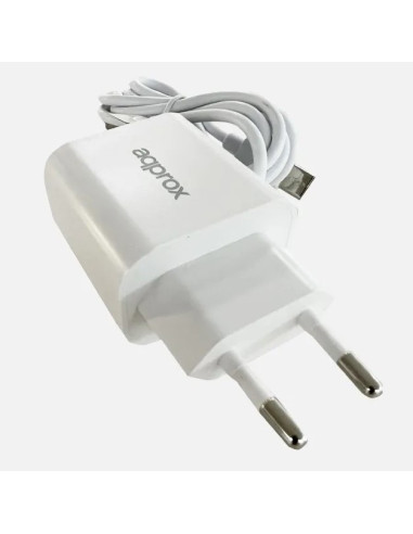 Approx CARGADOR USB DE VIAJE PARED 3.0 + CABLE TYPE-C 18W BLANCO Smartphone, Universal Corriente alterna, CC Carga rápida
